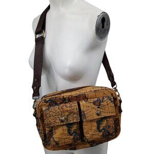 Patricia Nash Praiano Map Crossbody Bag Purse Fanny Pack Bum Bag Convertible